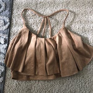 Suede crop top